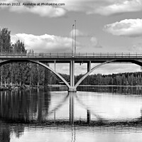 Buy canvas prints of Äänekoski Bridge, Finland Monochrome by Taina Sohlman