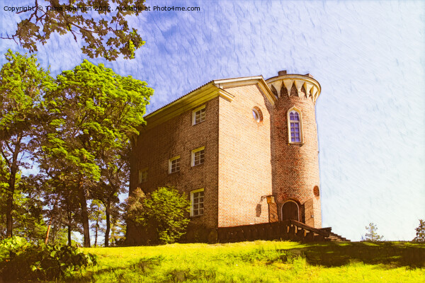 Hirvilinna Castle in Golden Sunlight Picture Board by Taina Sohlman