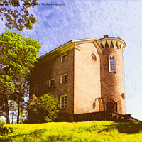 Buy canvas prints of Hirvilinna Castle in Golden Sunlight by Taina Sohlman