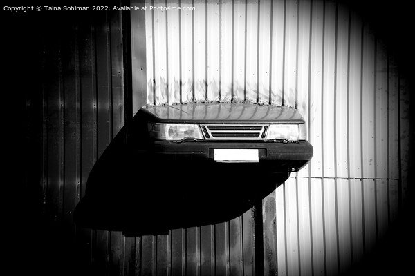 Car Front Through the Wall Monochrome Picture Board by Taina Sohlman