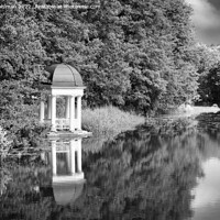 Buy canvas prints of Gazebo by the River Black and White by Taina Sohlman