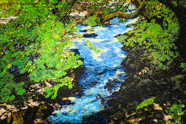 Blue Sjundby Streams Digital Art Picture Board by Taina Sohlman
