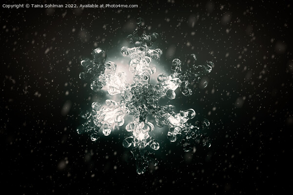 Illuminated Christmas Snowflake Monochrome  Picture Board by Taina Sohlman