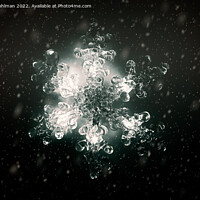 Buy canvas prints of Illuminated Christmas Snowflake Monochrome  by Taina Sohlman