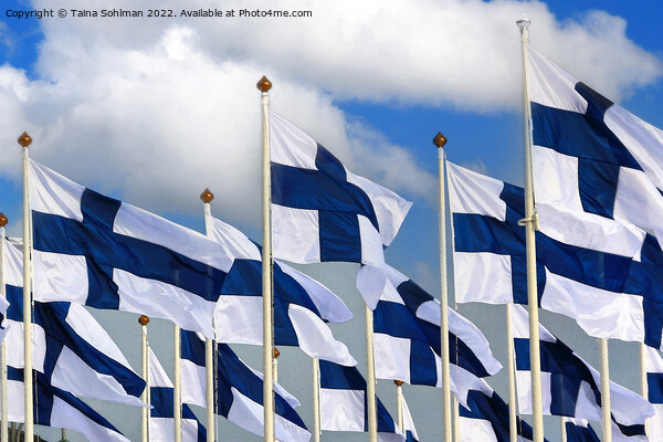 Flags of Finland Watercolor Picture Board by Taina Sohlman