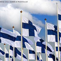 Buy canvas prints of Flags of Finland Watercolor by Taina Sohlman
