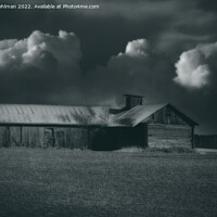 Buy canvas prints of Country Barn Under Dramatic Sky  by Taina Sohlman