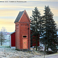 Buy canvas prints of Old Transformer Building in Winter by Taina Sohlman