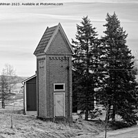 Buy canvas prints of Old Transformer Building in Rural Finland Monochro by Taina Sohlman