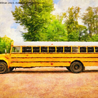 Buy canvas prints of American Yellow School Bus Digital Art by Taina Sohlman
