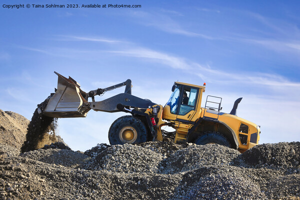 Wheel Loader Working at Construction Site Picture Board by Taina Sohlman