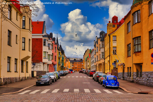 Colourful Town Villas of Huvilakatu in Helsinki, F Picture Board by Taina Sohlman