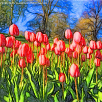 Buy canvas prints of Pink Tulips in the Spring Impressions by Taina Sohlman