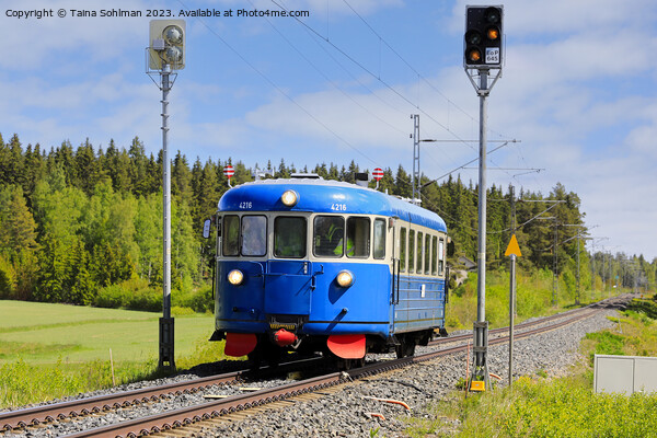 Blue VR Class Dm7 Diesel Multiple Unit on the Move Picture Board by Taina Sohlman