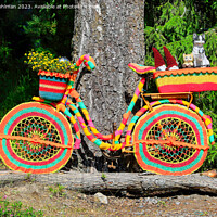 Buy canvas prints of Bike Covered with Colorful Crochet and Knitwork by Taina Sohlman