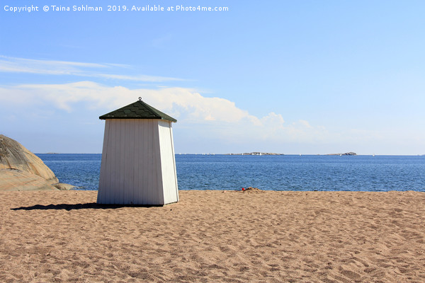 Beach Hut Facing the Sea Picture Board by Taina Sohlman