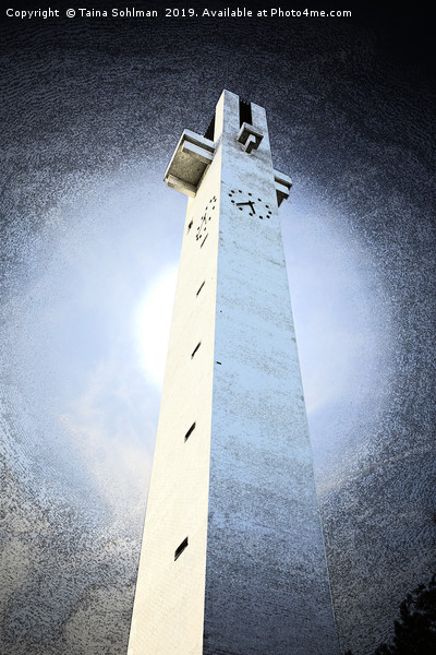 Light Behind Church Bell Tower Picture Board by Taina Sohlman