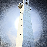 Buy canvas prints of Light Behind Church Bell Tower by Taina Sohlman