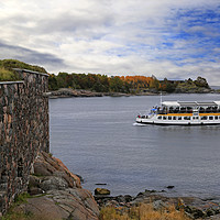 Buy canvas prints of Small Ferry and Fortress by Taina Sohlman