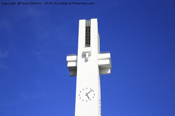 Lakeuden Risti Church Bell Tower and Blue Sky Picture Board by Taina Sohlman