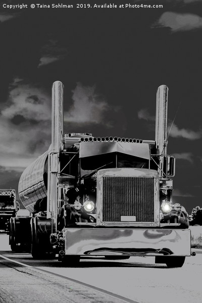 Classic Semi Tank Truck on the Road Picture Board by Taina Sohlman