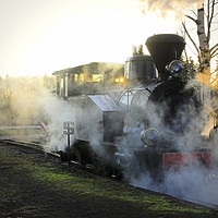 Buy canvas prints of Steam Locomotive Inside Lots of Steam by Taina Sohlman
