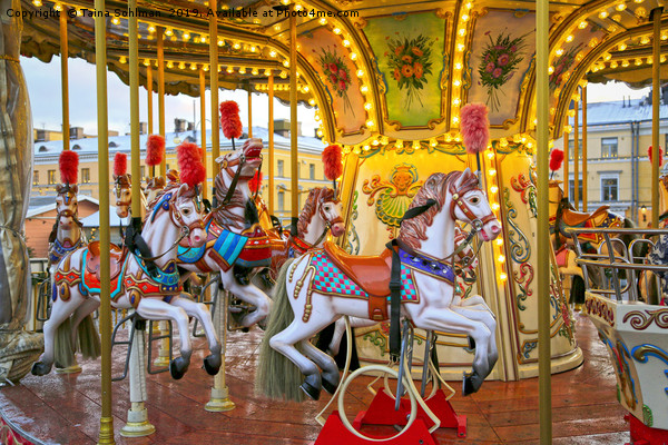 Colourful Carousel Horses 2 Picture Board by Taina Sohlman