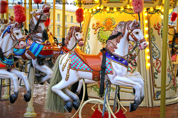 Colourful Carousel Horses 3 Picture Board by Taina Sohlman