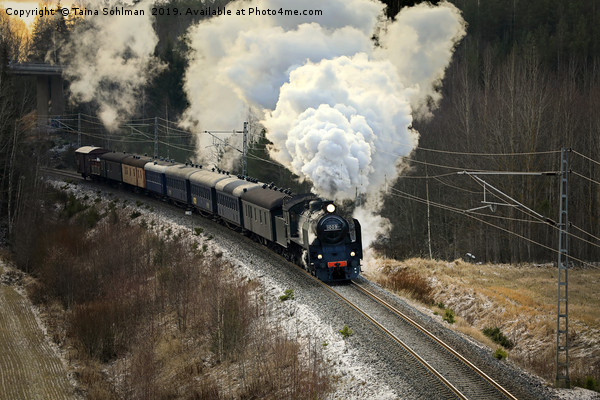 Vintage Steam Train Ukko-Pekka Picture Board by Taina Sohlman