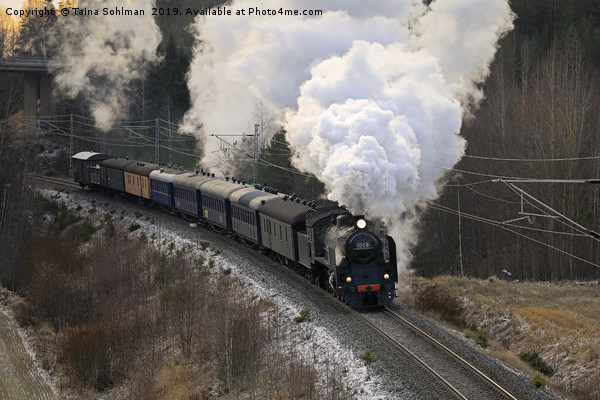 Steam Train Ukko-Pekka in Motion  Picture Board by Taina Sohlman