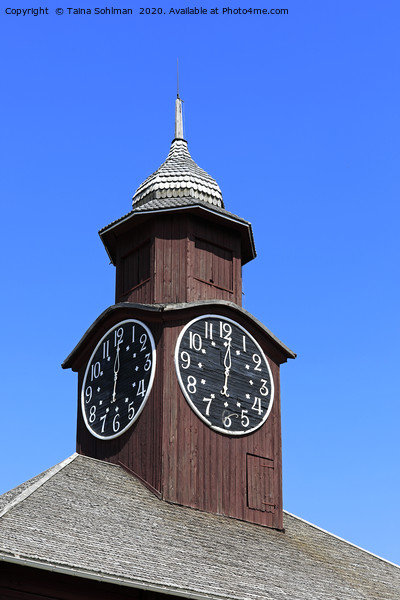 Grain Storehouse, Steeple with Clock, Jokioinen Ma Picture Board by Taina Sohlman