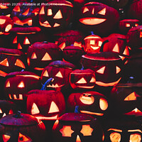Buy canvas prints of Glowing Halloween Pumpkins  by Taina Sohlman