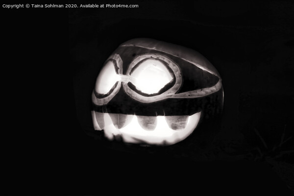 Scary Halloween Pumpkin in the Dark Night Picture Board by Taina Sohlman