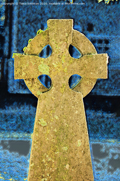 Celtic Cross Digital Art Picture Board by Taina Sohlman