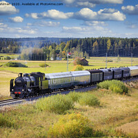 Buy canvas prints of Steam Train Ukko-Pekka Traveling Through Countryside by Taina Sohlman