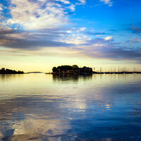 Buy canvas prints of Island under Beautiful Morning Sky by Taina Sohlman