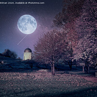 Buy canvas prints of Full Moon in Kaivopuisto Park, Finland by Taina Sohlman