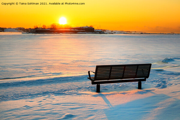 View To Winter Sunrise over Frozen Sea Picture Board by Taina Sohlman