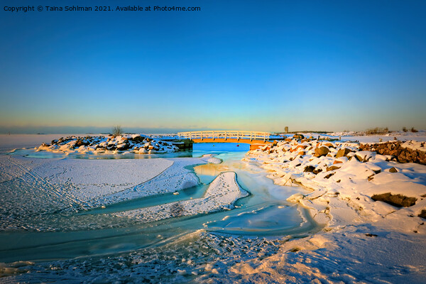 Breakwater on Cold February Morning Picture Board by Taina Sohlman