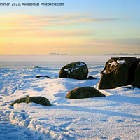 Buy canvas prints of Arctic Winter Morning at the Breakwater by Taina Sohlman