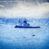 Buy canvas prints of Tugboat in Winter  by Taina Sohlman