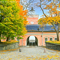 Buy canvas prints of The Jetty Barracks Entrance to Suomenlinna by Taina Sohlman