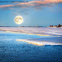 Buy canvas prints of Full Moon Magic over Springtime Sea by Taina Sohlman
