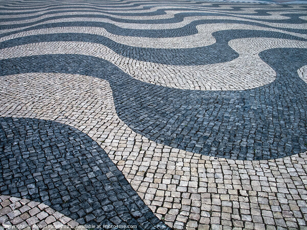 Mosaic outdoor pavement flooring in the area of Belem - Lisbon,  Picture Board by Mehul Patel