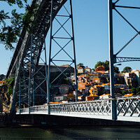 Buy canvas prints of Ponte Luis I (Dom Luis I bridge) with view of the Ribeira district by Mehul Patel