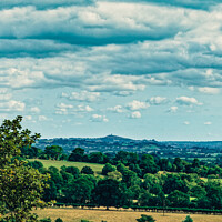 Buy canvas prints of View of Glastonbury Tor in the distance and its surrounding countryside from summit of Cheddar Gorge by Mehul Patel