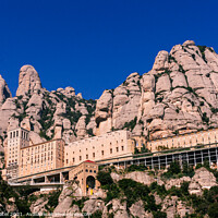 Buy canvas prints of The Santa Maria de Montserrat monastery and impressive rock form by Mehul Patel