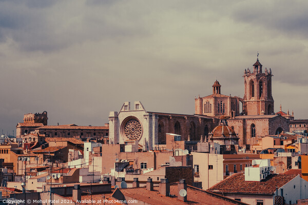 Tarragona Cathedral rising above the rooftops of the old town Picture Board by Mehul Patel