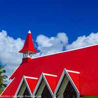 Buy canvas prints of Red roof of church (Notre Dame Auxiliatrice), Cap Malheureux, Ma by Mehul Patel