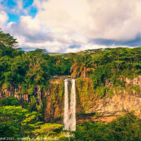 Buy canvas prints of Chamarel Waterfalls, Black River Gorges National Park, Chamarel, by Mehul Patel
